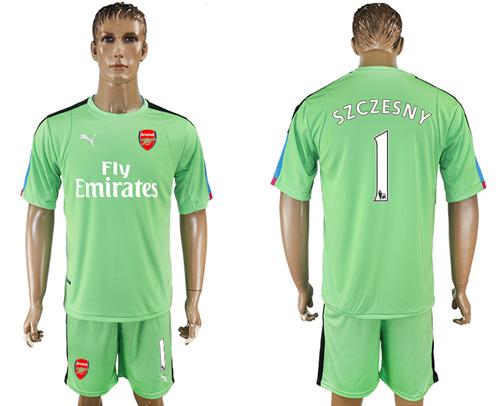 Arsenal #1 Szczesny Green Goalkeeper Soccer Club Jersey